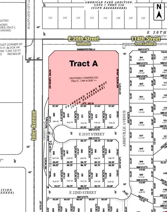 HARVEST SUBDIVISION COMMERCIAL LAND 114th St & Inler Ave, Wolfforth